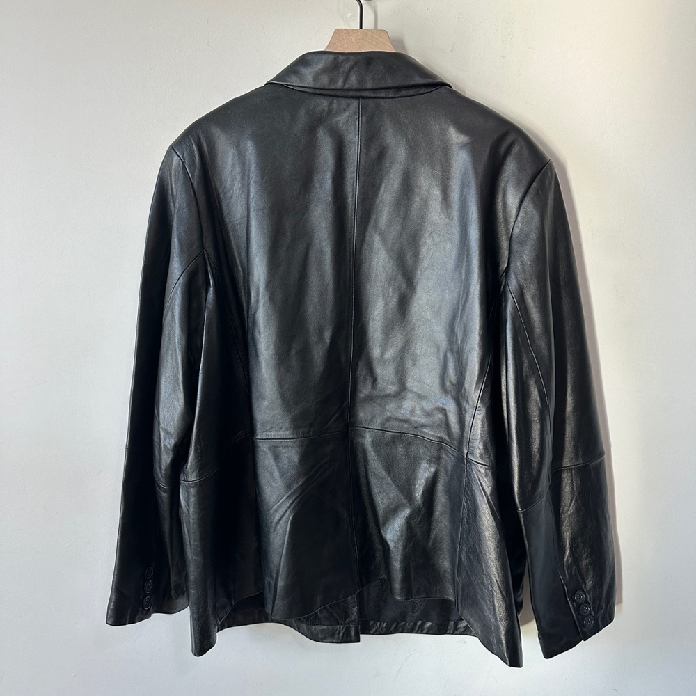 Genuine Leather Blazer Jacket By Jacklyn Smith Classics Size 26W - Picture 11 of 13